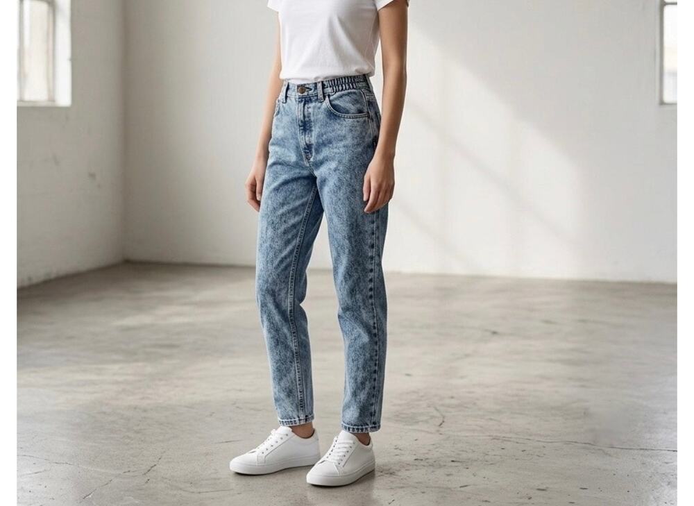 Vintage 80s 90s Lee High Waist Mom Jeans Elastic Grunge Tapered Made in USA 14P